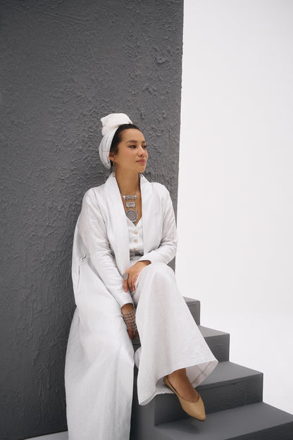 ABAYA CARDIGAN | GLOSSY WHITE