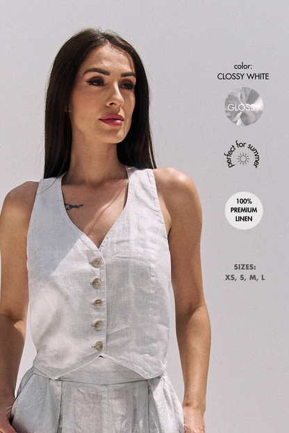 HALTERNECK VEST | GLOSSY WHITE