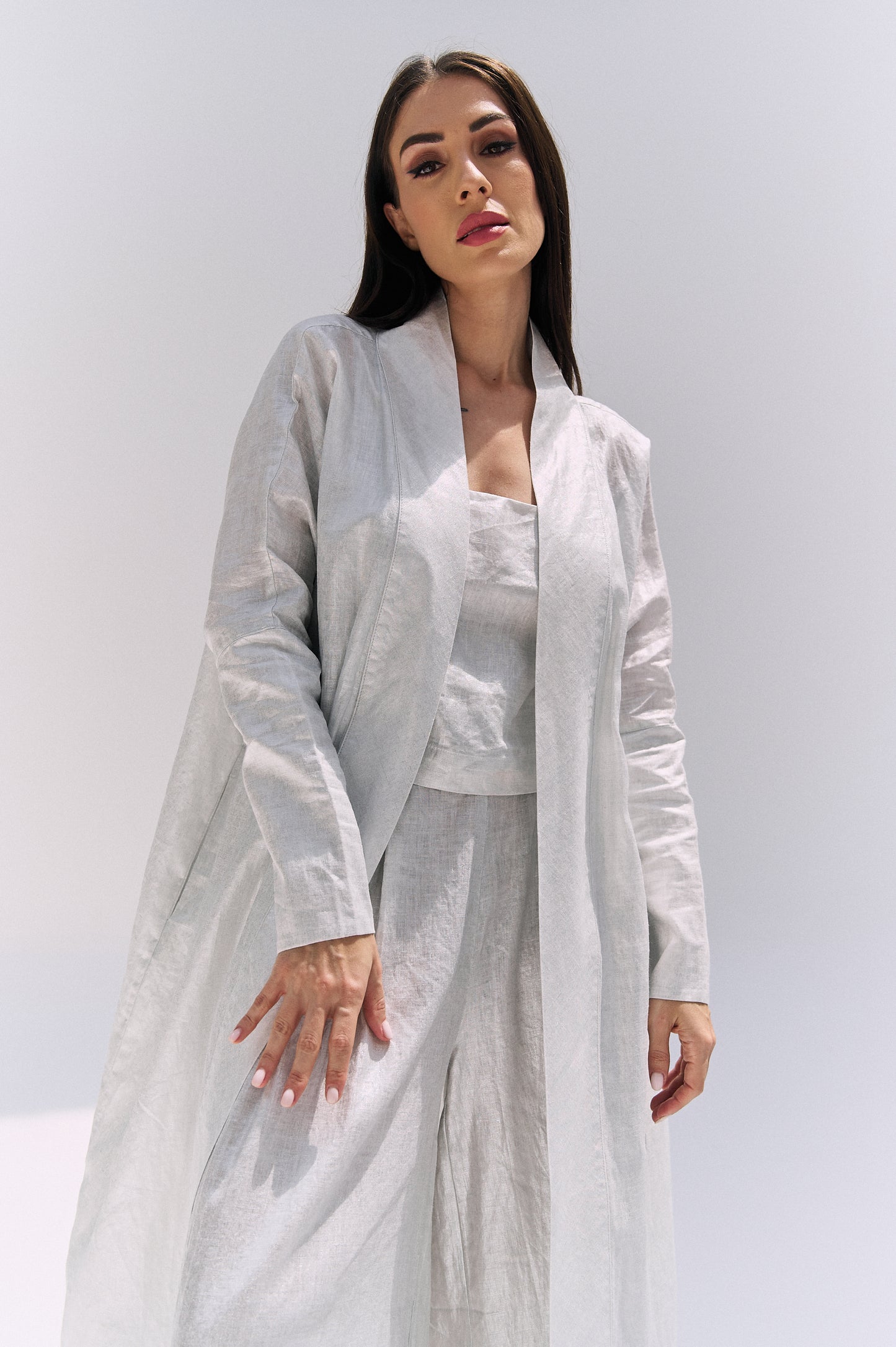 ABAYA CARDIGAN | GLOSSY WHITE